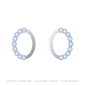 Round Lab-Grown Diamond Hoop Earrings – Oval Hoop Earrings Small – 14K White Gold