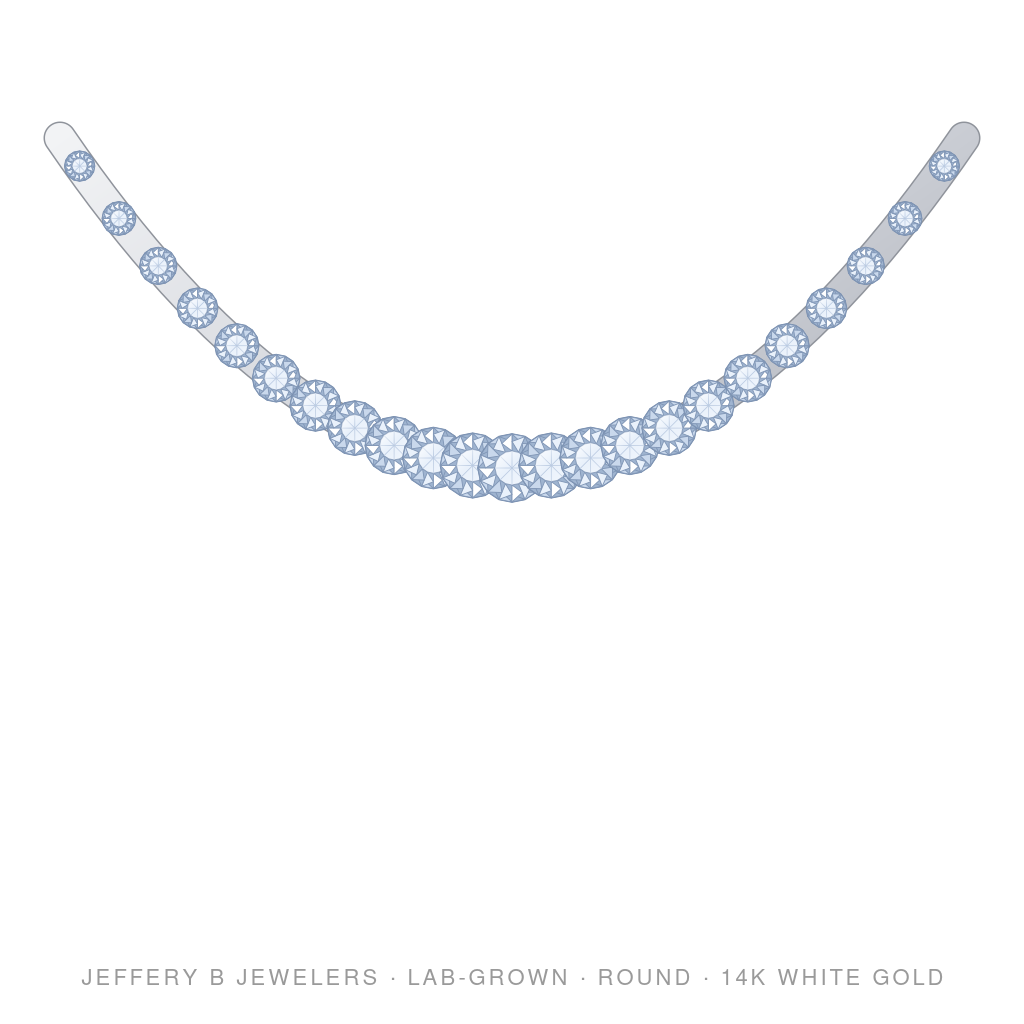 Round Lab-Grown Diamond Riviera Necklace – 14K White Gold