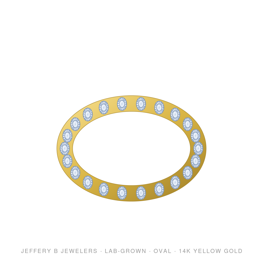 Oval Lab-Grown Diamond Eternity Band – Oval Eternity Ring Size 6.5 – 14K Yellow Gold
