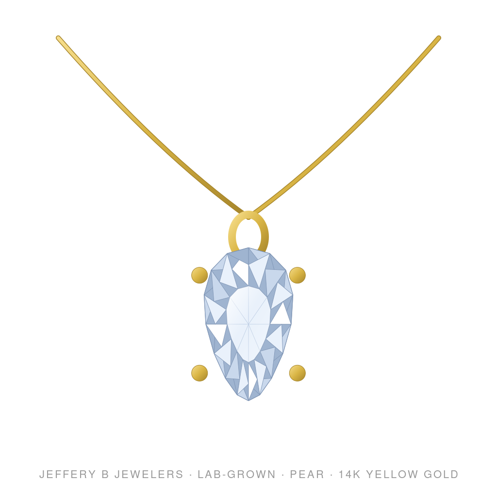 Pear Lab-Grown Diamond Pendant – Solitaire – 14K Yellow Gold