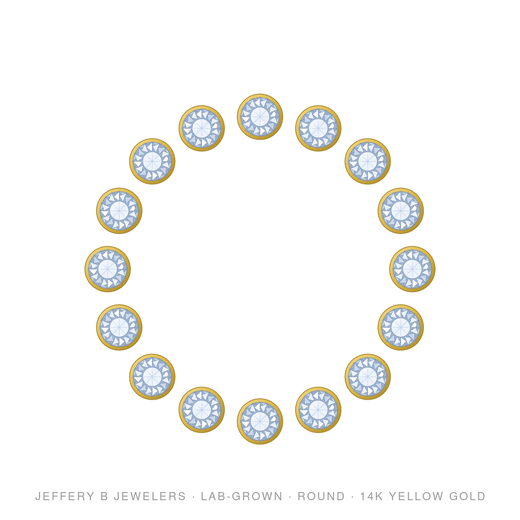 Round Lab-Grown Diamond Elastic Bracelet – 14K Yellow Gold
