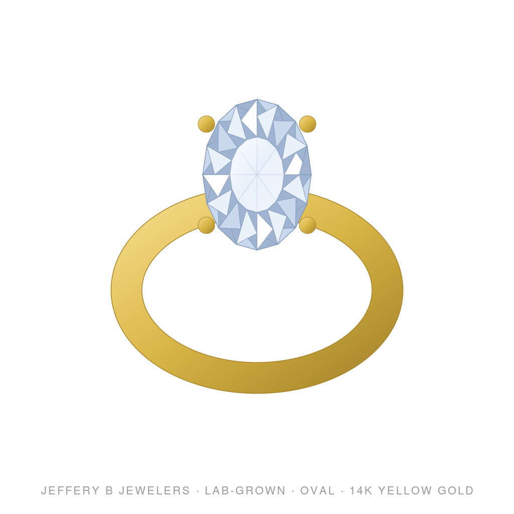 Oval Lab-Grown Diamond Ring – Oval Certified Ring – 14K Yellow Gold