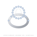 Oval Lab-Grown Diamond Semi-Mount Ring – Pave – 14K White Gold