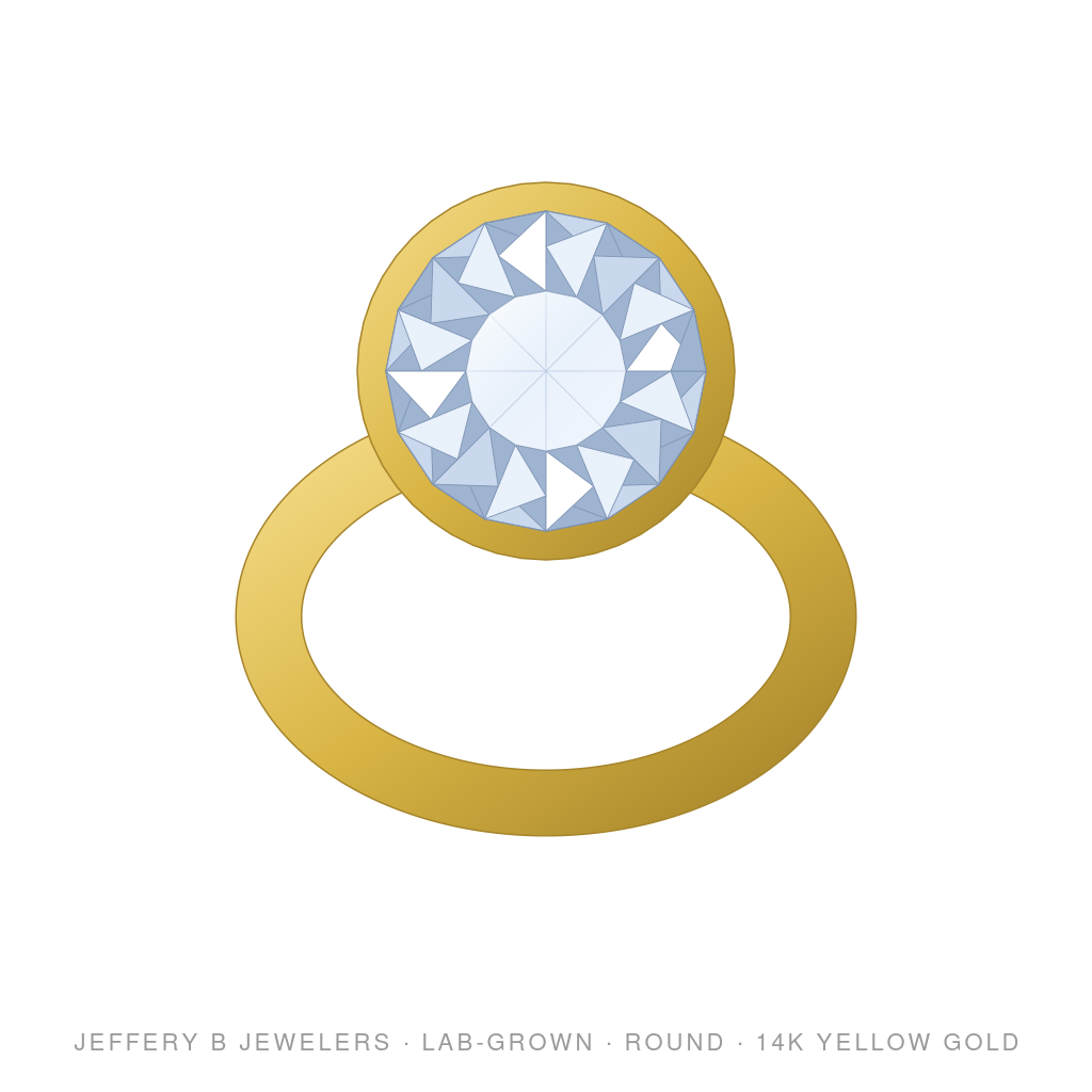 Round Lab-Grown Diamond Ring – Bezel Ring – 14K Yellow Gold