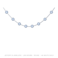 Round Lab-Grown Diamond Diamonds-by-the-Yard Necklace – Diamond By Yard 8 Station – 14K White Gold