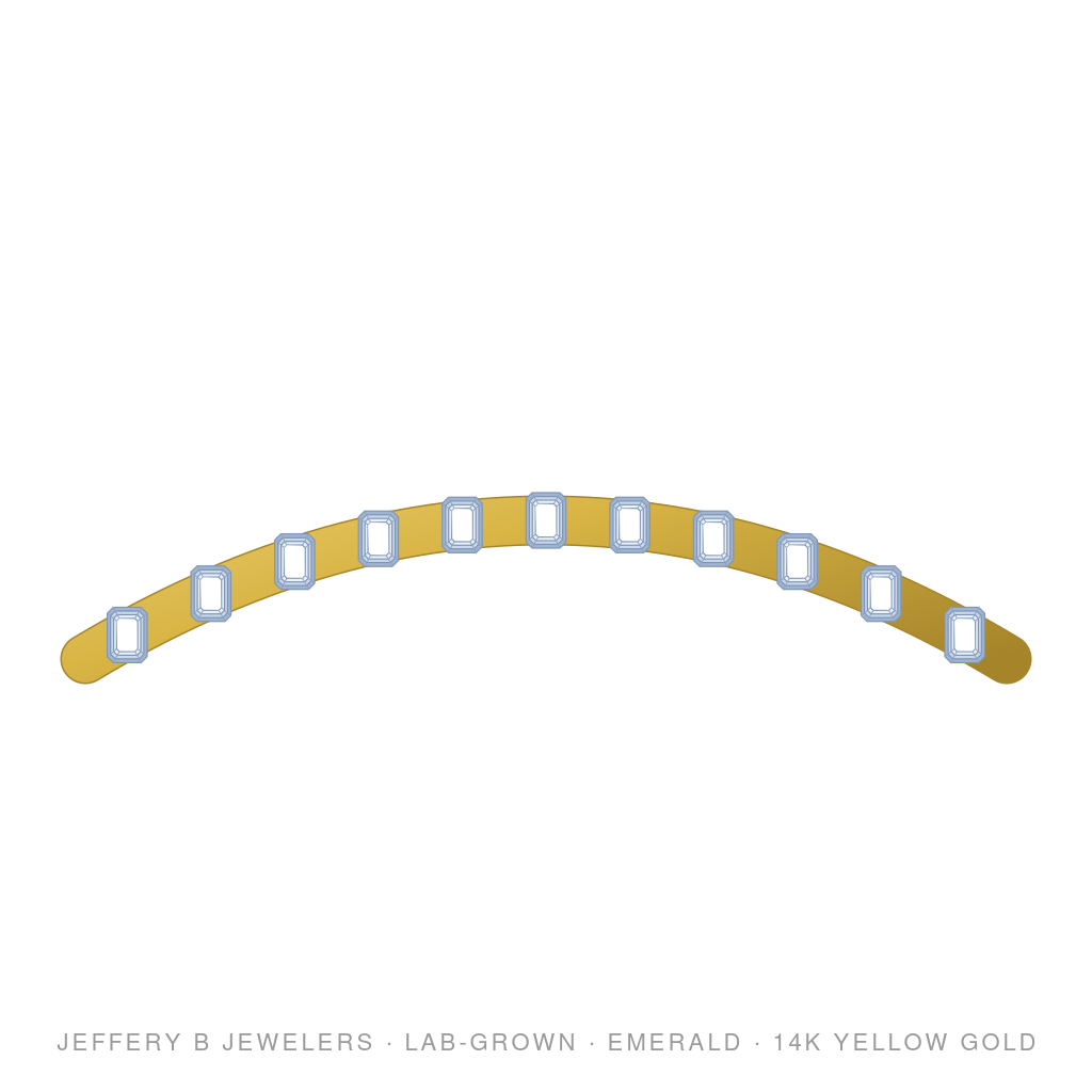 Emerald Lab-Grown Diamond Tennis Bracelet – North South Bracelet – 14K Yellow Gold