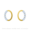 Round Lab-Grown Diamond 6-Stone Hoop Earrings – 6 Stone Hoop Earring – 14K Yellow Gold