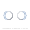 Round Lab-Grown Diamond Huggie Earrings – 14K White Gold