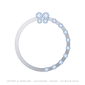 Round Lab-Grown Diamond Butterfly Bangle – 14K White Gold