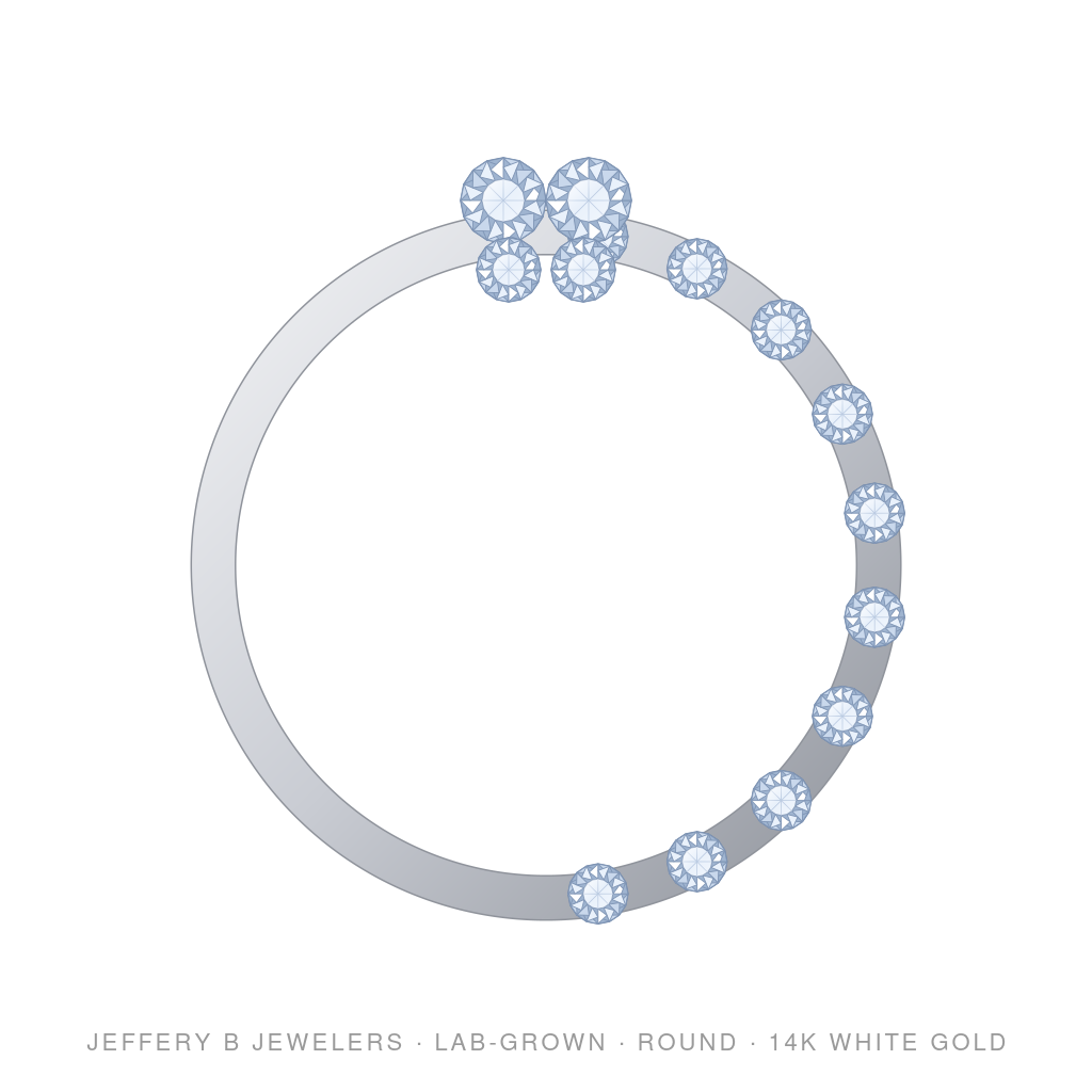 Round Lab-Grown Diamond Butterfly Bangle – 14K White Gold