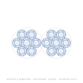 Round Lab-Grown Diamond Flower Stud Earrings – Flower Screwback – 14K White Gold