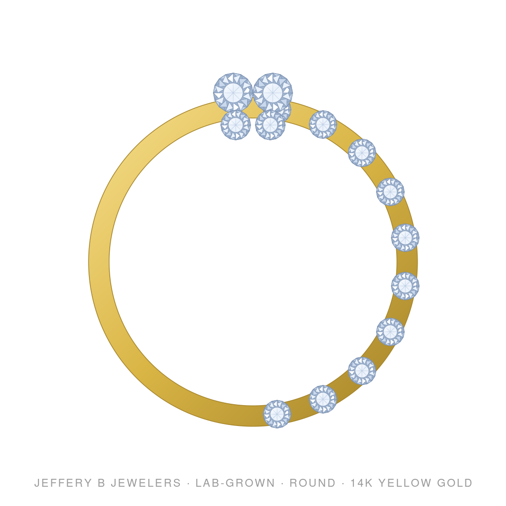 Round Lab-Grown Diamond Butterfly Bangle – 14K Yellow Gold