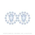 Pear Lab-Grown Diamond Stud Earrings – Certified Pear Halo Earrings – 14K White Gold