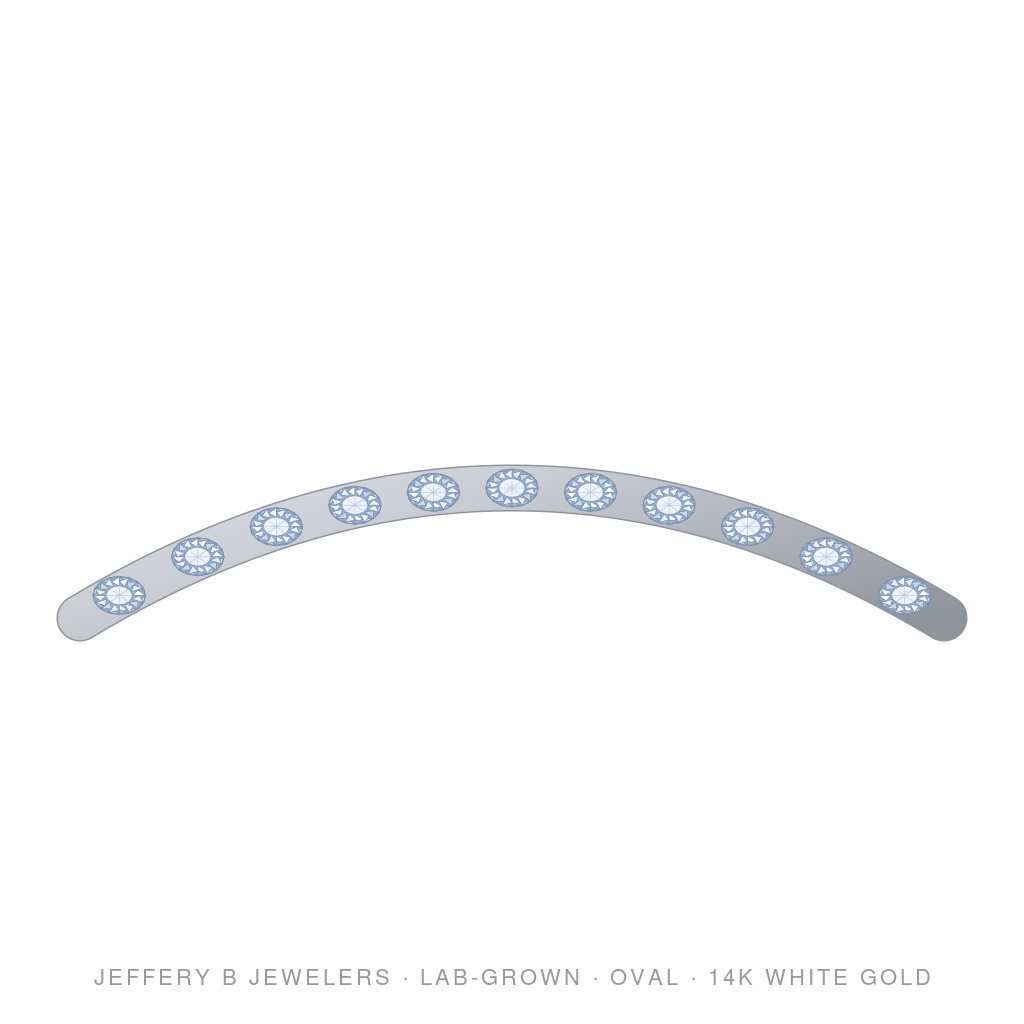 Oval Lab-Grown Diamond Tennis Bracelet – East West Bracelet – 14K White Gold