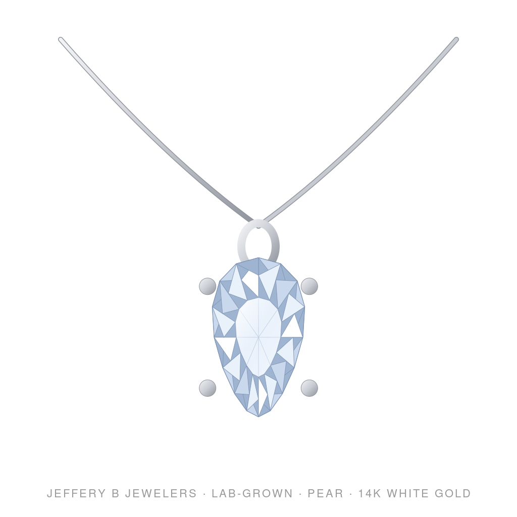 Pear Lab-Grown Diamond Pendant – Solitaire – 14K White Gold