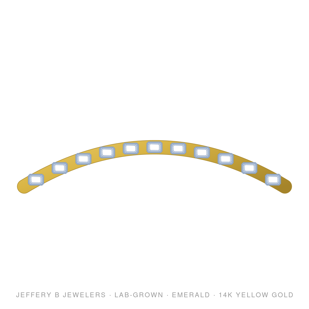 Emerald Lab-Grown Diamond Tennis Bracelet – East West Bracelet – 14K Yellow Gold