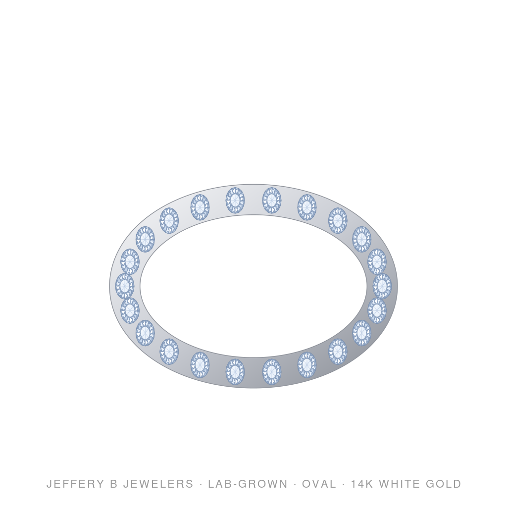 Oval Lab-Grown Diamond Eternity Band – Oval Eternity Ring Size 6 – 14K White Gold