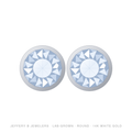 Round Lab-Grown Diamond Stud Earrings – Bezel Stud – 14K White Gold