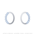 Round Lab-Grown Diamond 6-Stone Hoop Earrings – 6 Stone Hoop Earring – 14K White Gold