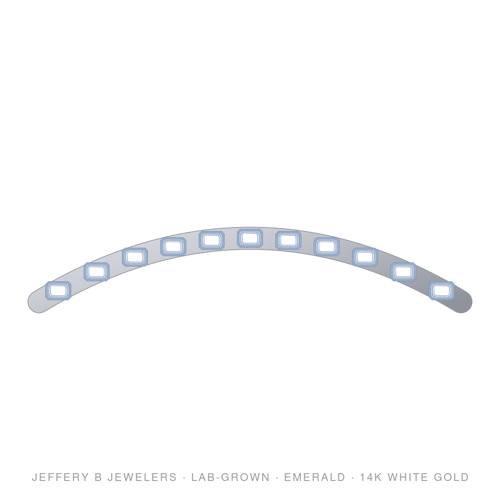 Emerald Lab-Grown Diamond Tennis Bracelet – East West Bracelet – 14K White Gold