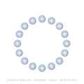 Round Lab-Grown Diamond Elastic Bracelet – 14K White Gold