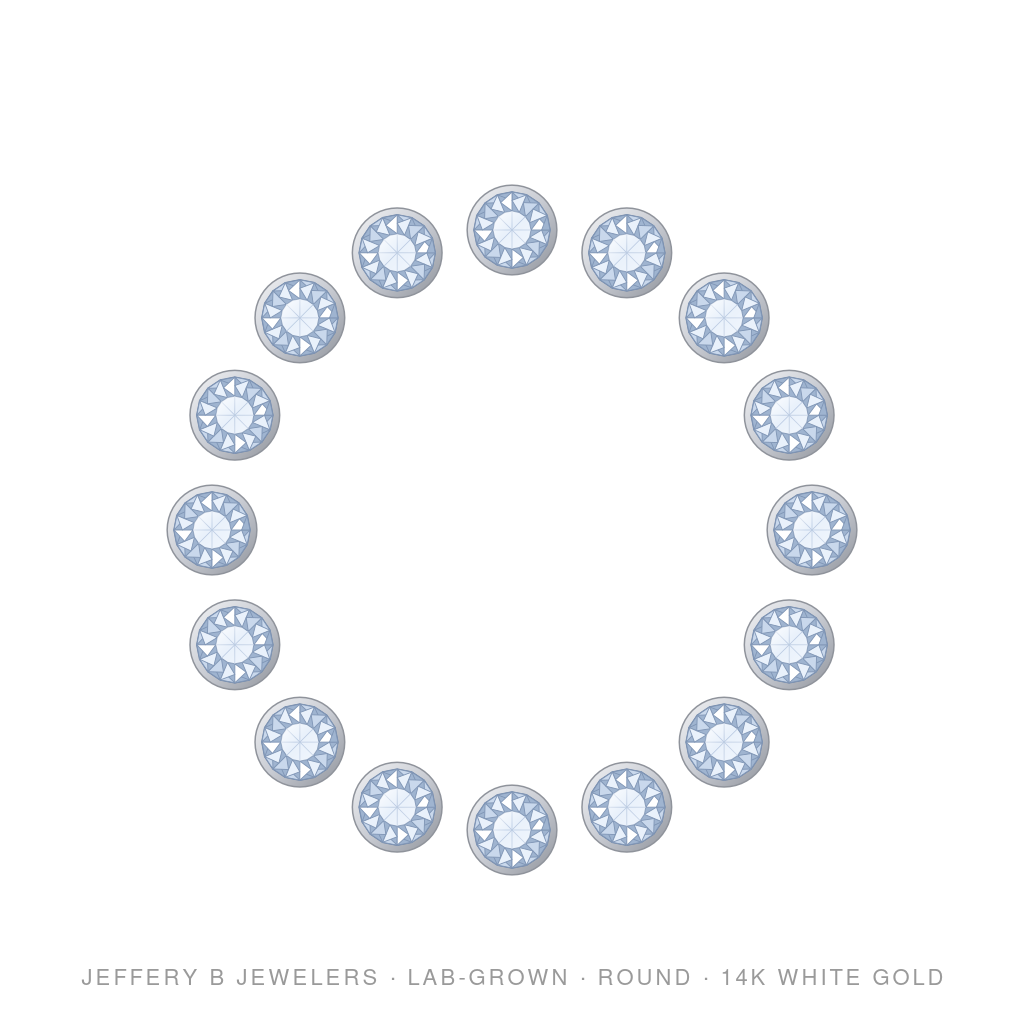Round Lab-Grown Diamond Elastic Bracelet – 14K White Gold