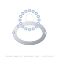 Pear Lab-Grown Diamond Semi-Mount Ring – Halo – 14K White Gold