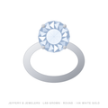 Round Lab-Grown Diamond Solitaire Ring – 14K White Gold