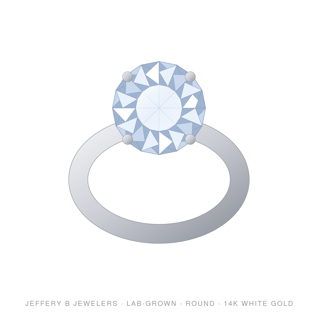 Round Lab-Grown Diamond Solitaire Ring – 14K White Gold