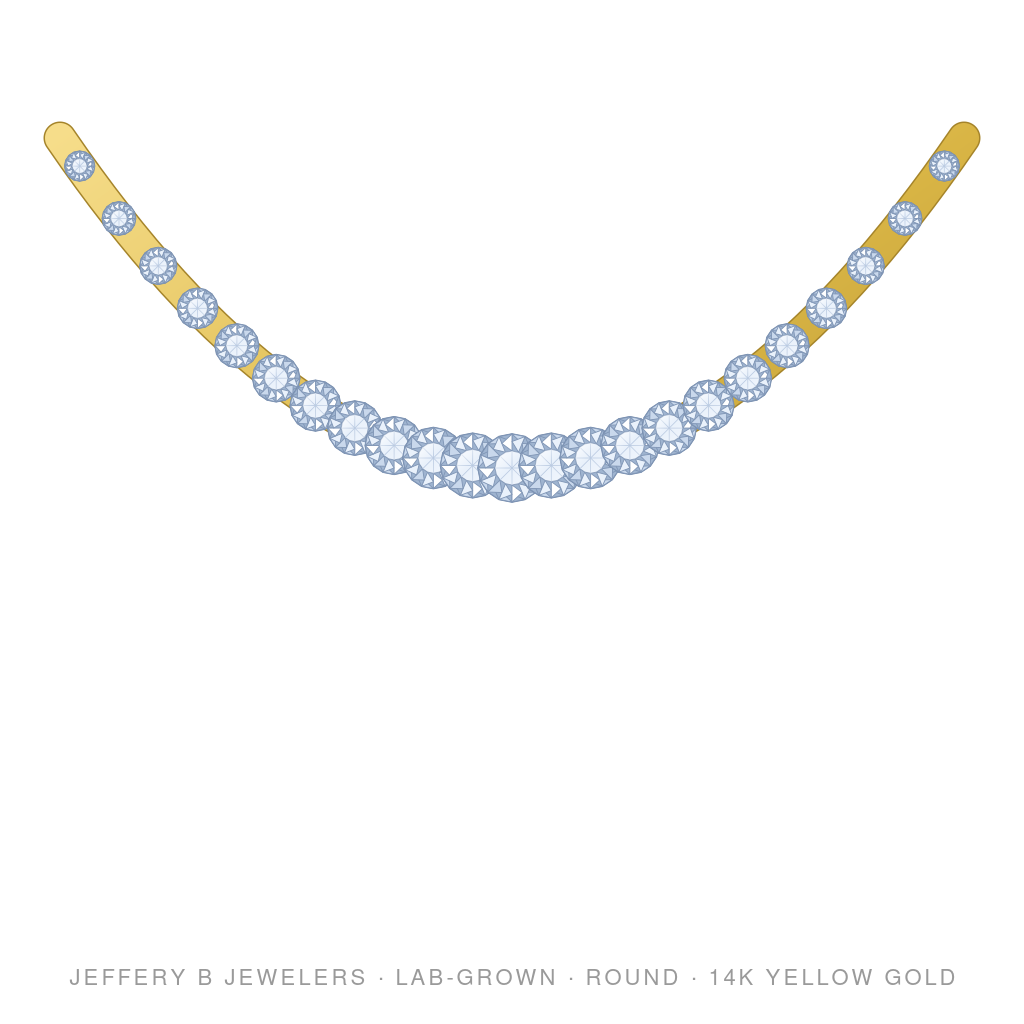 Round Lab-Grown Diamond Riviera Necklace – 14K Yellow Gold