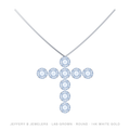 Round Lab-Grown Diamond Cross Pendant – 14K White Gold