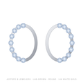 Round Lab-Grown Diamond Hoop Earrings – Oval Hoop Earrings Medium – 14K White Gold