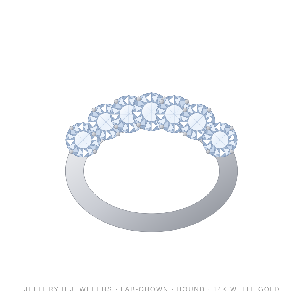 Round Lab-Grown Diamond 7-Stone Ring – 7 Stone Ring – 14K White Gold