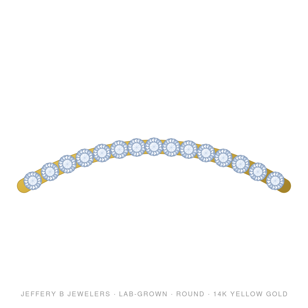 Round Lab-Grown Diamond Tennis Bracelet – Multishape Tennis Bracelet – 14K Yellow Gold