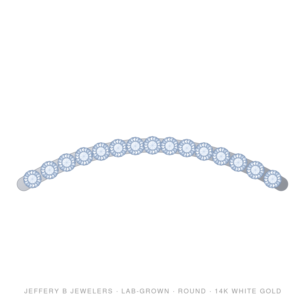 Round Lab-Grown Diamond Tennis Bracelet – 7 Inch Basket 4 Prong – 14K White Gold
