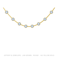 Round Lab-Grown Diamond Diamonds-by-the-Yard Necklace – Diamond By Yard 8 Station – 14K Yellow Gold
