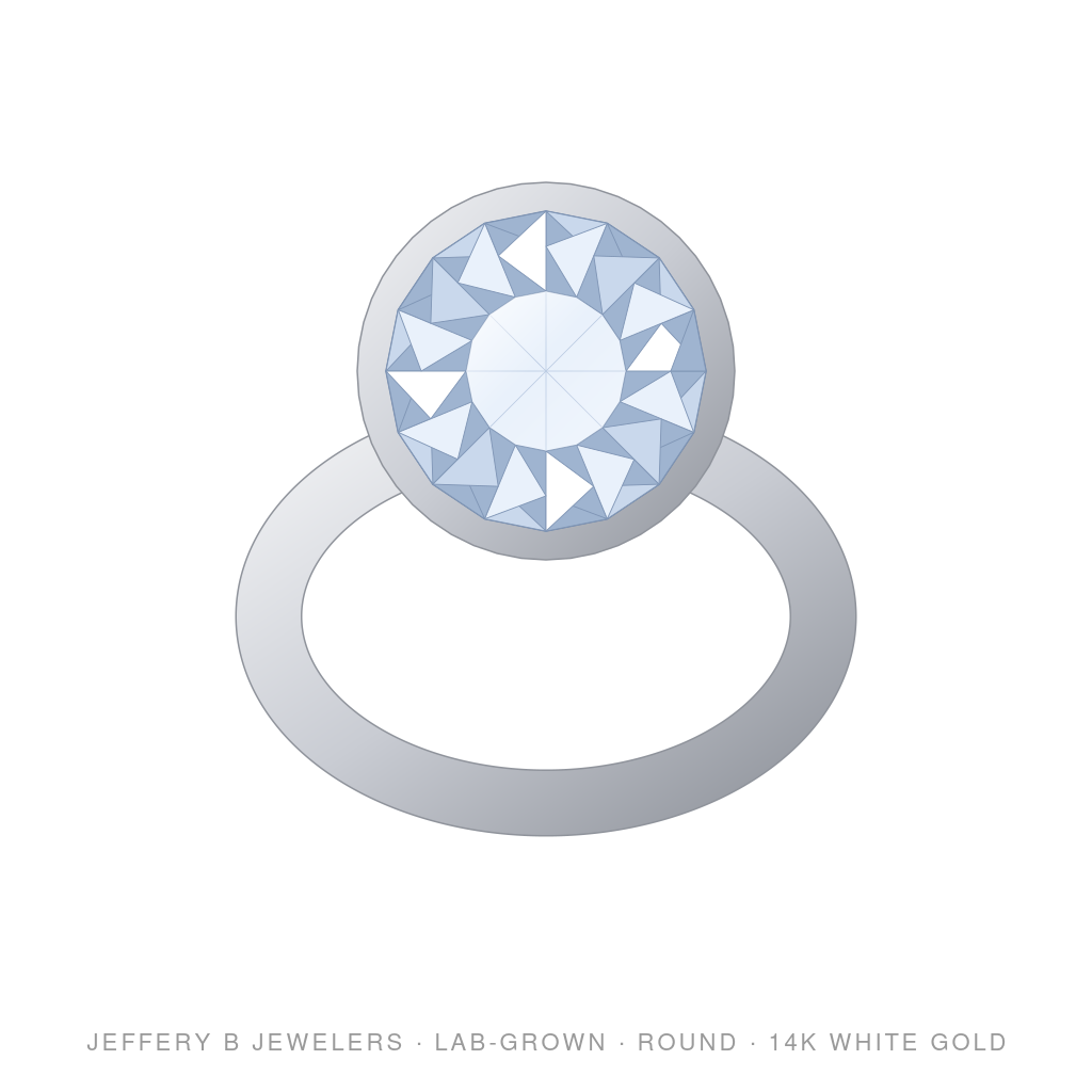 Round Lab-Grown Diamond Ring – Bezel Ring – 14K White Gold
