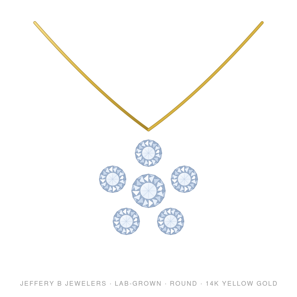 Round Lab-Grown Diamond Pendant – Star – 14K Yellow Gold