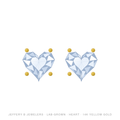 Heart Lab-Grown Diamond Stud Earrings – 4 Prong Screwback – 14K Yellow Gold