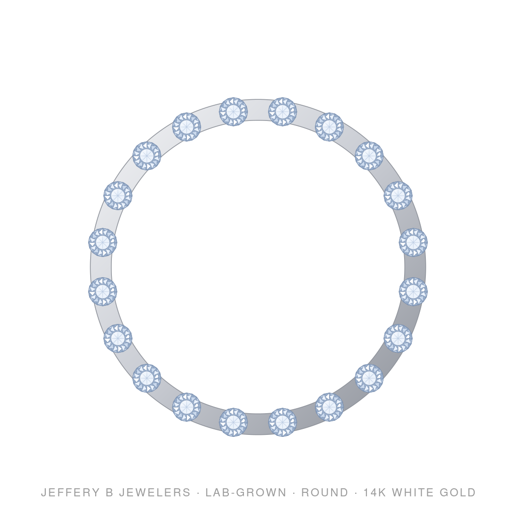 Round Lab-Grown Diamond Flex Bangle – Fullway – 14K White Gold