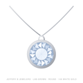 Round Lab-Grown Diamond Pendant – Bezel + Silver Chain – 14K White Gold