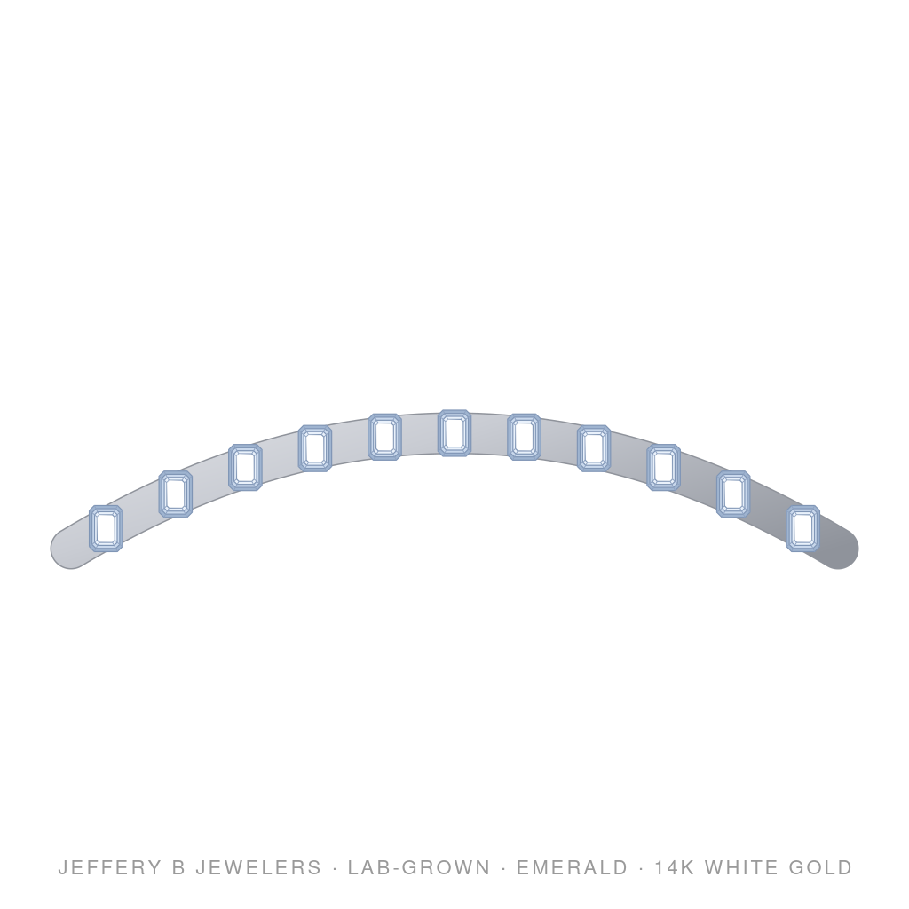 Emerald Lab-Grown Diamond Tennis Bracelet – North South Bracelet – 14K White Gold