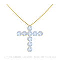 Round Lab-Grown Diamond Cross Pendant – 14K Yellow Gold