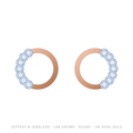 Round Lab-Grown Diamond Huggie Earrings – 14K Rose Gold