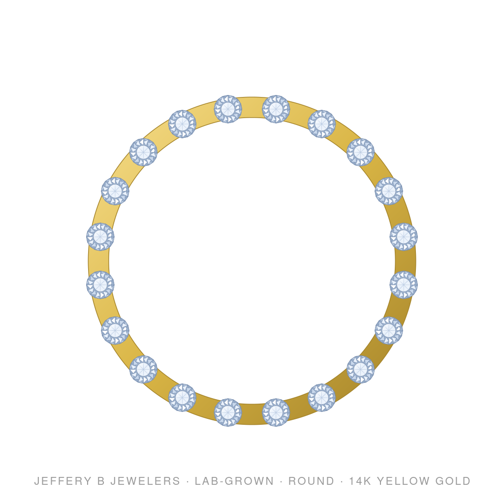Round Lab-Grown Diamond Flex Bangle – Fullway – 14K Yellow Gold